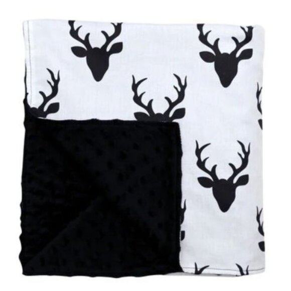 Jikka Baby Blanket Deer Head Print Reversible - Picture 3 of 5